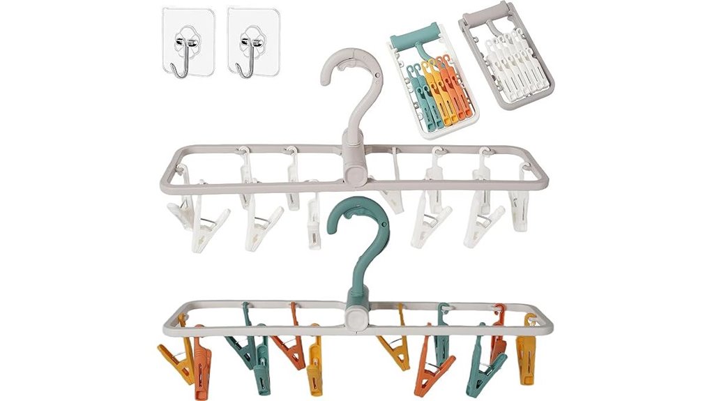Best Compact Clothes Drying Racks for Travel That Fold Flat 5 dual portable hook racks