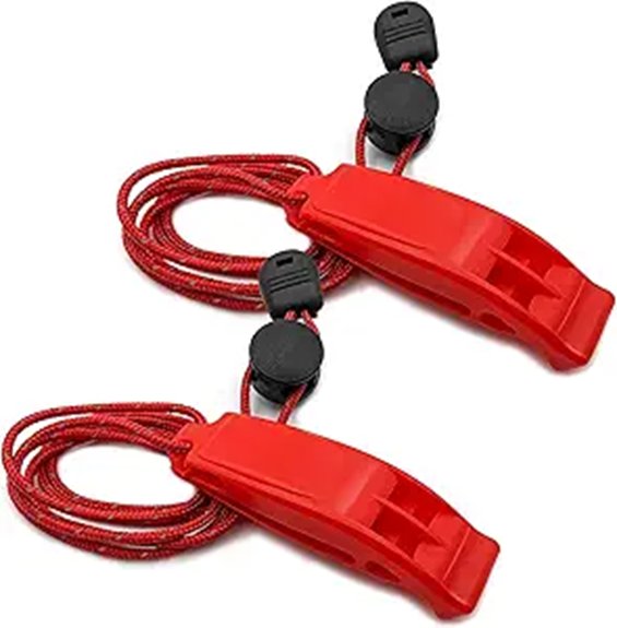 Best Small Durable Travel Safety Whistles for Travelers 10 dual red emergency whistles