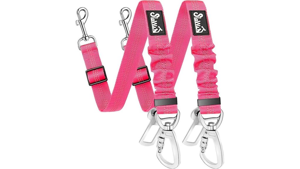 Pet Car Safety Tethers for Travel (Adjustable Length) Pet Safe 14 dual reflective dog seatbelt