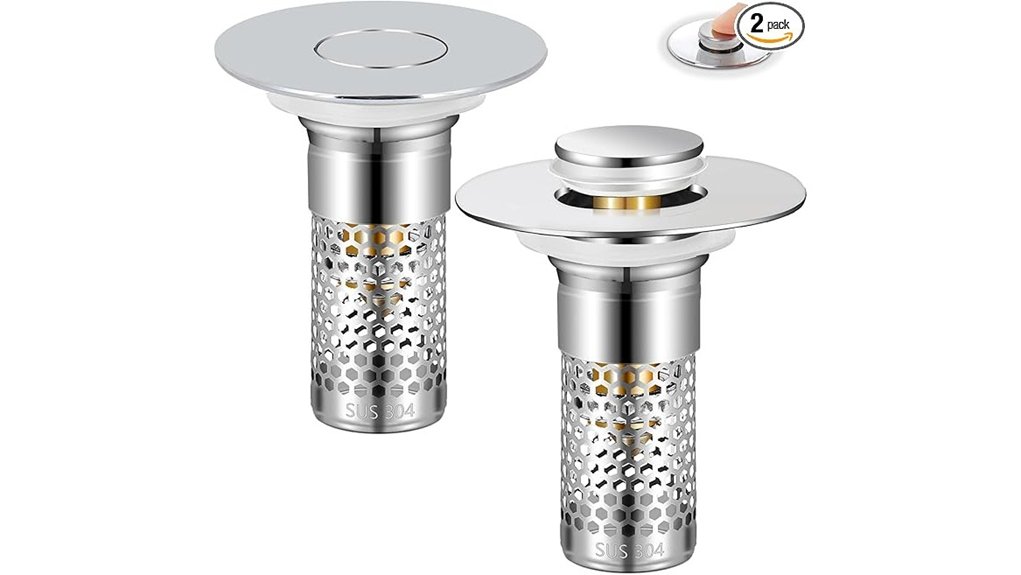 dual stainless sink stopper