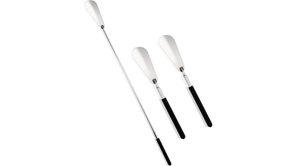Collapsible, Sturdy Travel Shoe Horns for Comfortable Steps 4 dual telescopic shoe horns