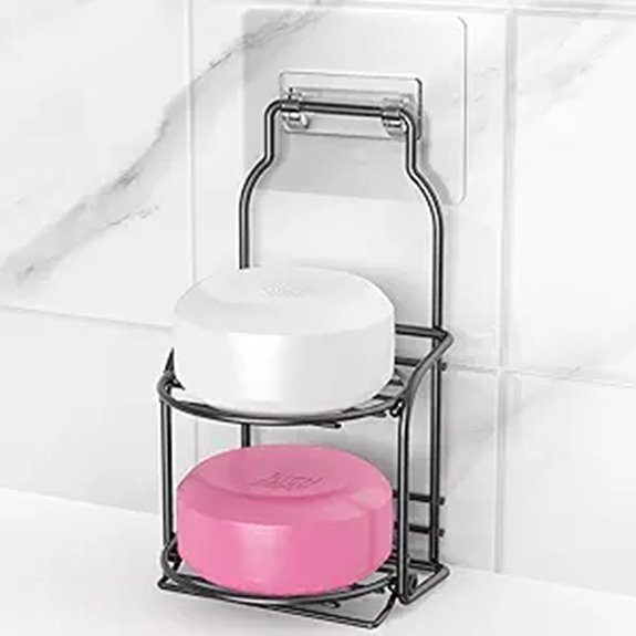 dual tier shower bar holder