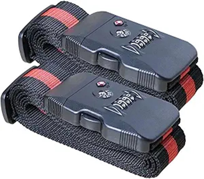 Top Luggage Straps with Combination Locks Worth the Cost 10 dual tsa luggage straps