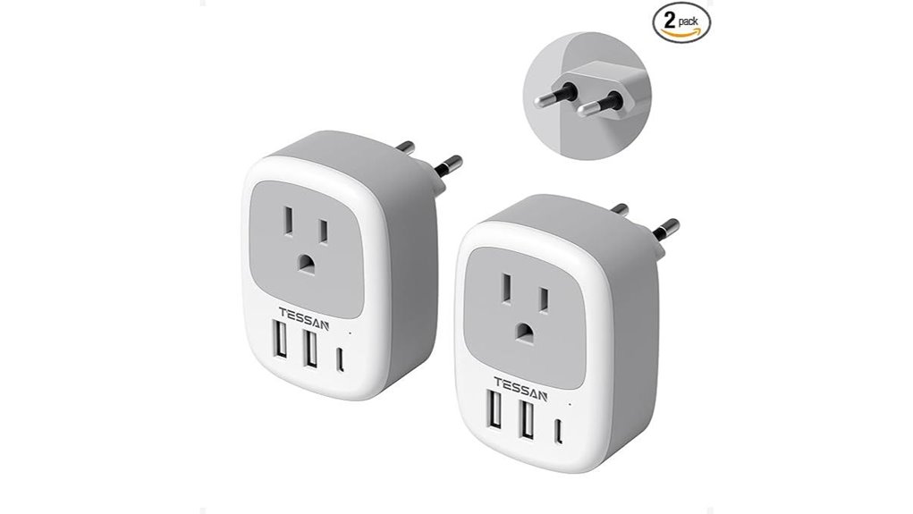 Top Travel Adapters with Grounded Outlets for Safer Hotel Stay 8 dual us eu usb adapter