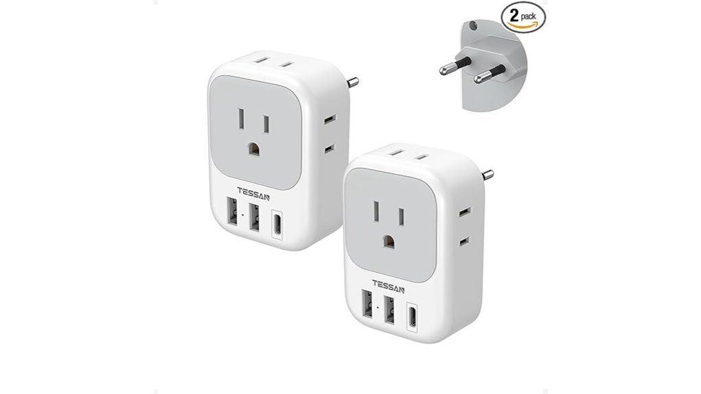 Top Travel Adapters (Multi-Country Compatibility) 4 dual usb c european adapter