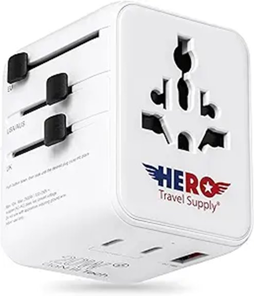 Best Compact International Plug Adapters (EU/UK/US Ready) 4 dual usb c one usb a