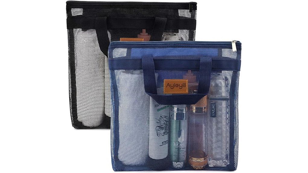 Quick-Dry Mesh Travel Shower Bags Hostels Travelers Love 5 dual zipped quick dry meshes