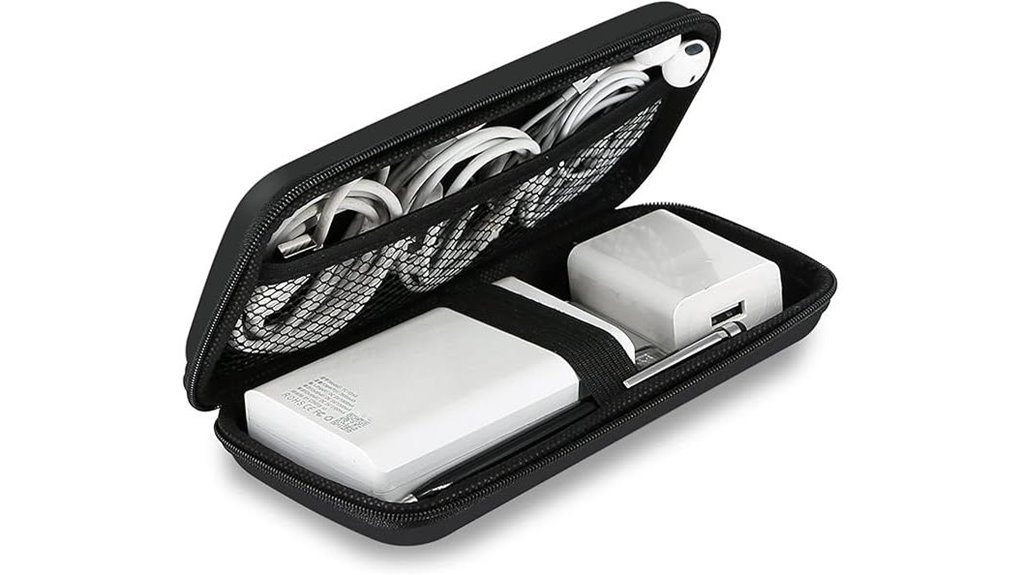 Top Cable Organizer With Integrated Power Bank Slot Saves Space 8 dual zipper shockproof organizer