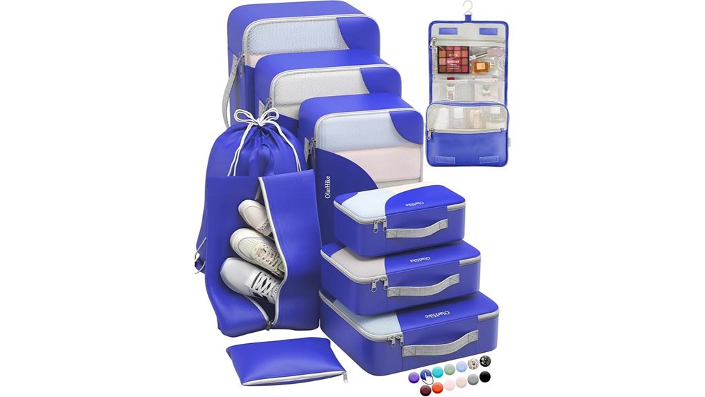 Durable Packing Cubes with Snag‑Free Zippers for Travel 4 durable 10 pack kleinblue cubes