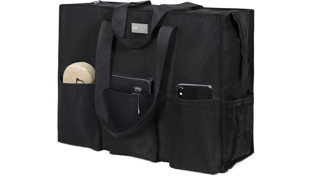 Tote Bags with a Zipper Top (Anti-Spill Travel Totes) SpillFree 4 durable 13 pocket water resistant tote