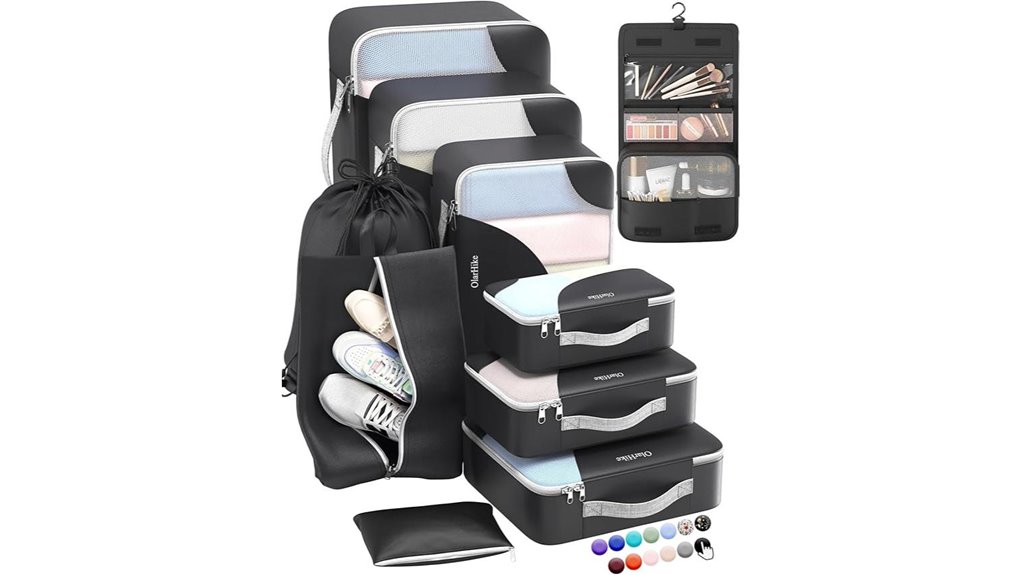 Durable Packing Cubes with Snag‑Free Zippers for Travel 2 durable black olarhike cubes