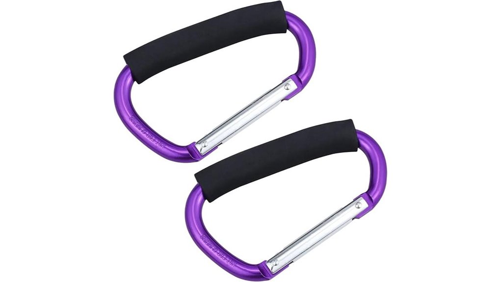 Best Carabiner grocery bag handle hook for Easy Shopping 9 durable purple buggy hooks