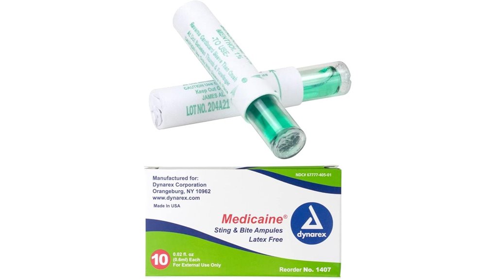 dynarex benzocaine menthol ampules