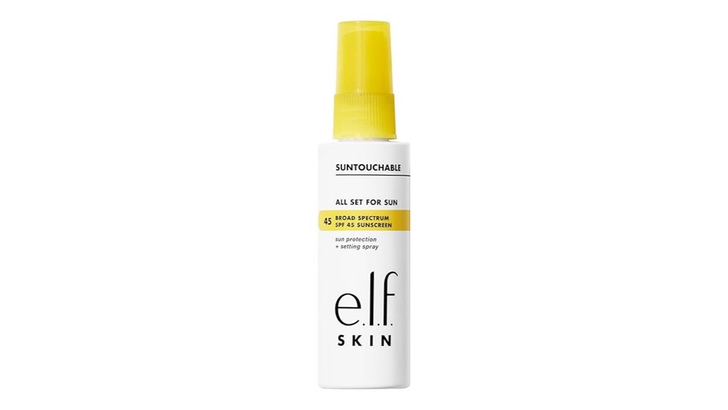 Top Sunscreen Face Mists Travelers Reapply Over Makeup 5 e l f spf45 setting mist