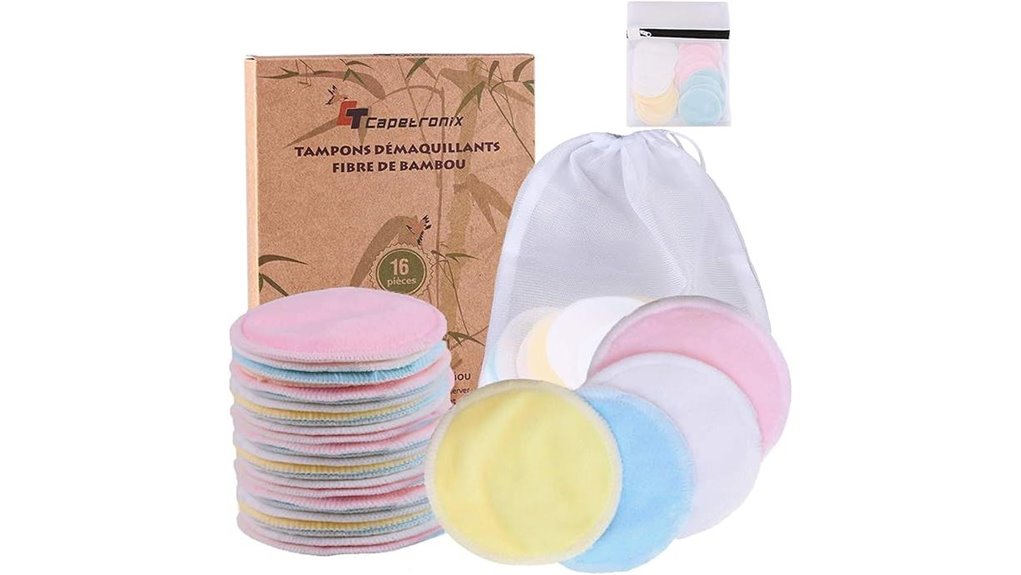 Reusable Cotton Rounds for Travel: Washable Kit That Save Time 2 eco bamboo makeup pads