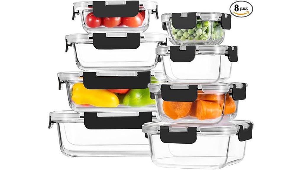 Glass Food Storage Containers Set for a Clever Kitchen 1 eight airtight glass containers