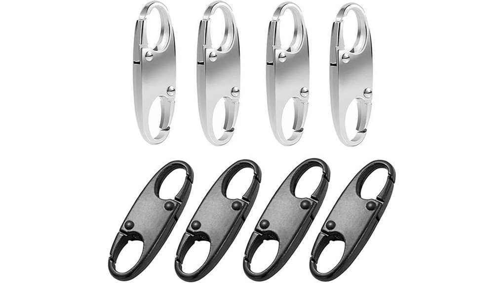 Lockable Zipper Pulls for Travel Backpacks (Simple Deterrent) 10 eight anti theft zipper silver black