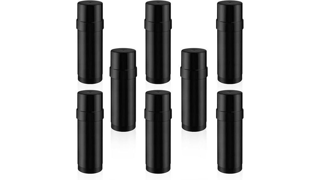 eight black 60ml bottles