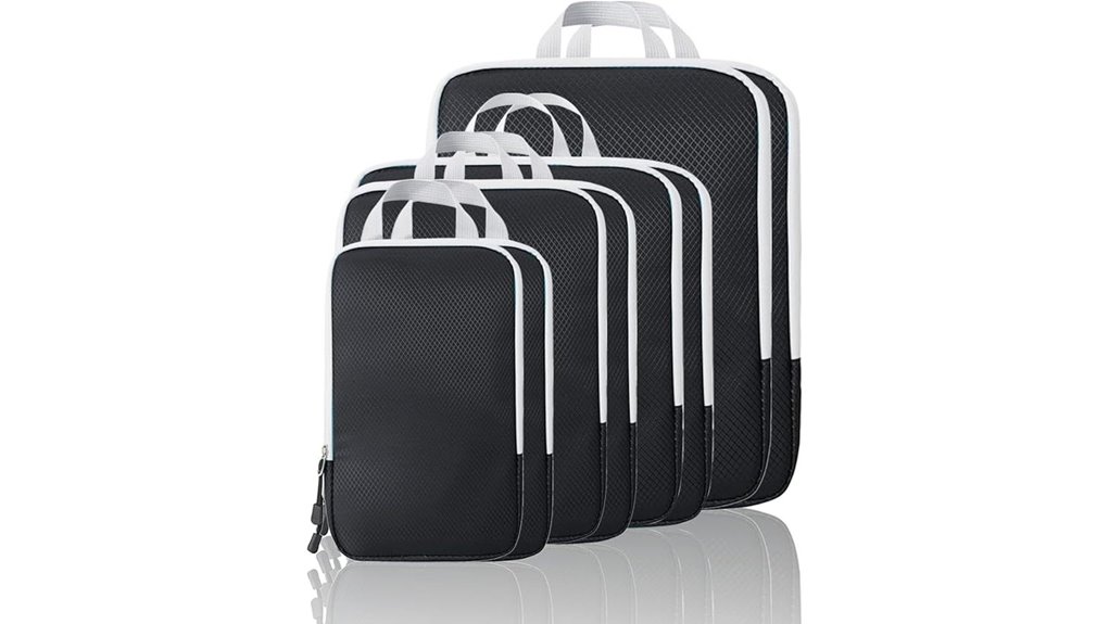 eight black gray compression cubes