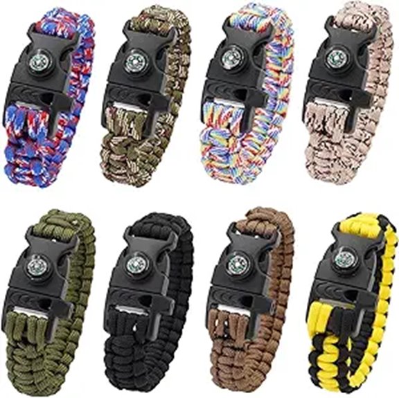 Paracord Survival Bracelets Hikers Rely On 4 eight bracelets pack whistle compass