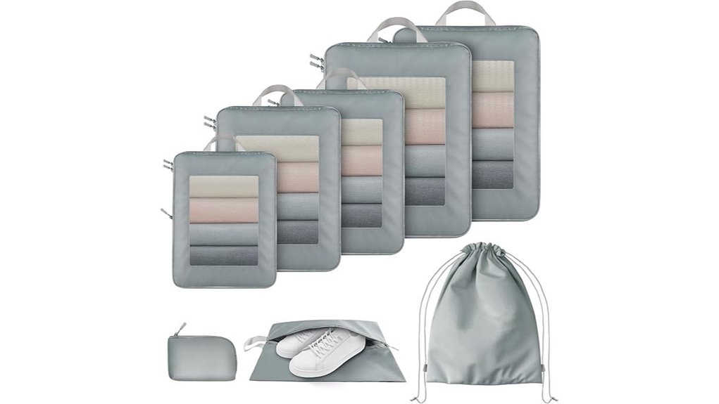eight compression packing cubes