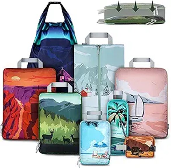 Compression Packing Cubes for Winter Layers with Thick Zipper 6 eight compression travel cubes