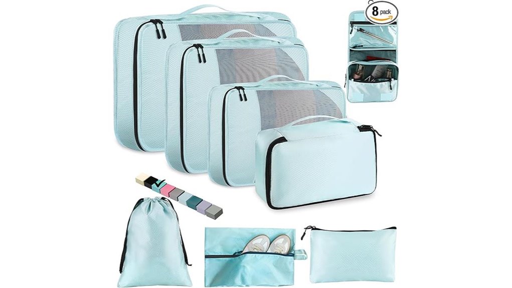 Durable Packing Cubes with Snag‑Free Zippers for Travel 3 eight cube shoe toiletry pack