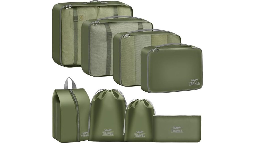 eight mesh packing cubes