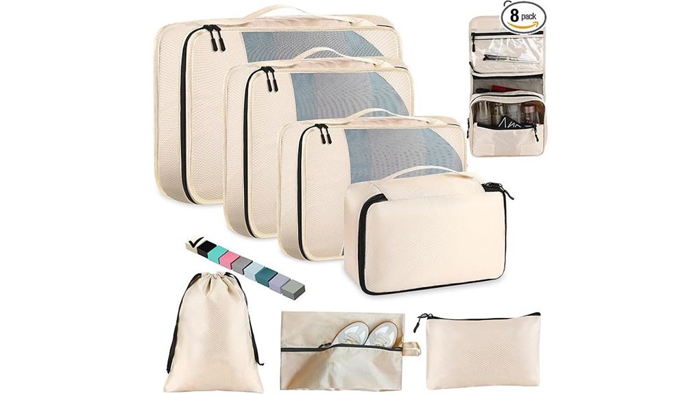 Set-Matching Luggage Organizers for Popular Suitcase Sizes 2 eight mesh packing cubes