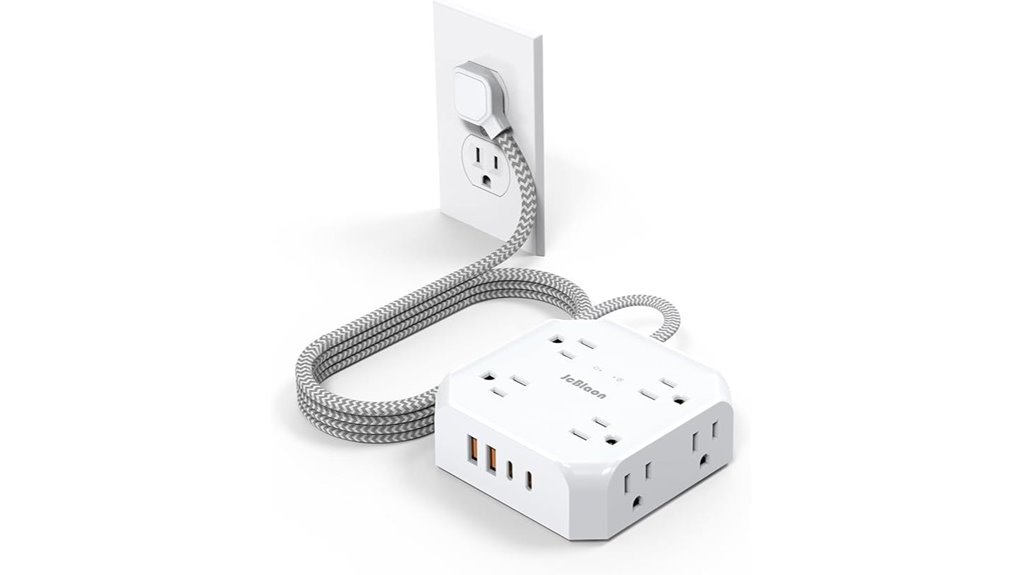eight outlets four usb