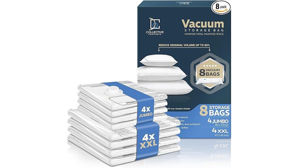 Simple Compression Bags That Keep Bulky Clothes Neat 7 eight pack jumbo vacuum bags