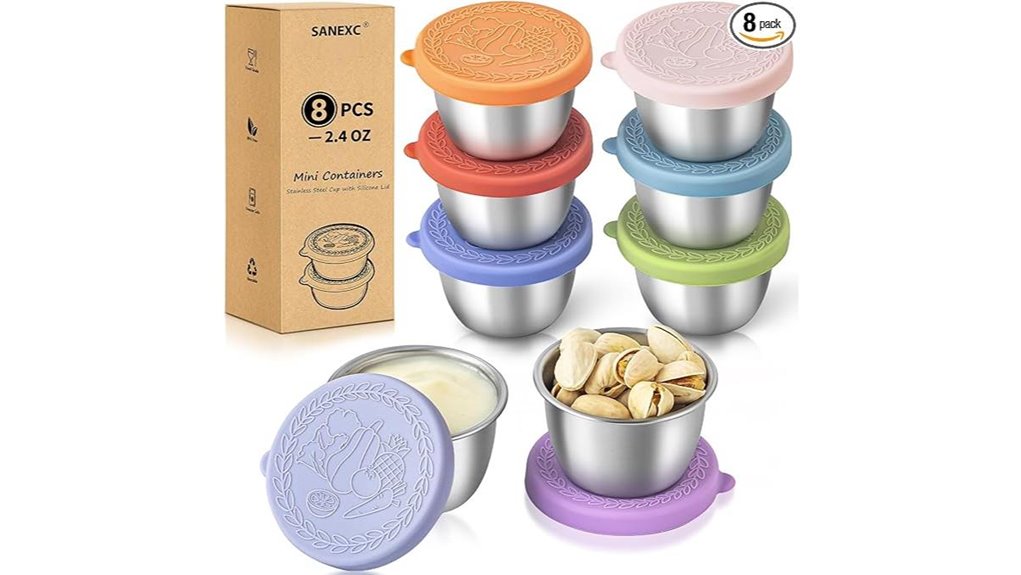 Leakproof Condiment Containers: Top Defense for Travel Lunch 10 eight pack leakproof stainless steel