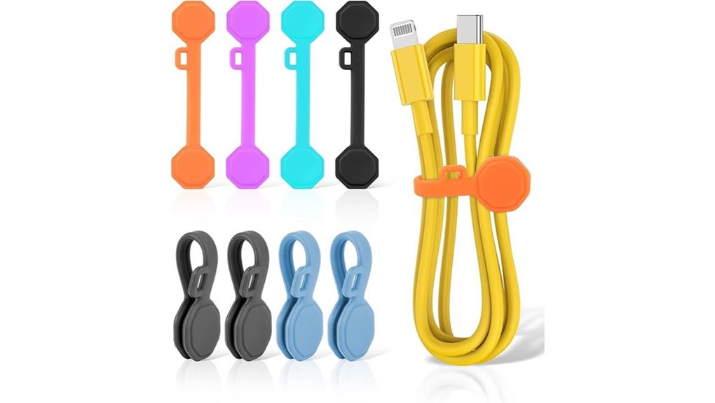 eight pack silicone magnetic cable clips
