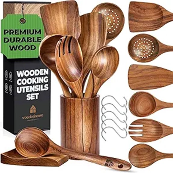 The Wooden Spoon Set That Transforms Everyday Meals 10 eight piece teak wooden utensils