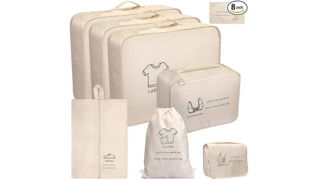 eight piece travel toiletry organizer