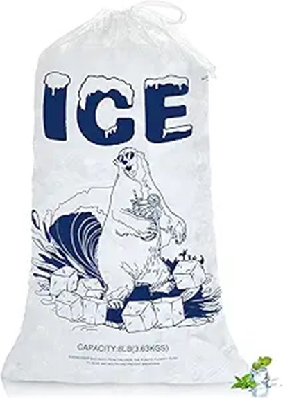 Reusable Ice Cube Bags (Freezer Safe) That Keep Ice Frozen 11 eight pound drawstring ice pack