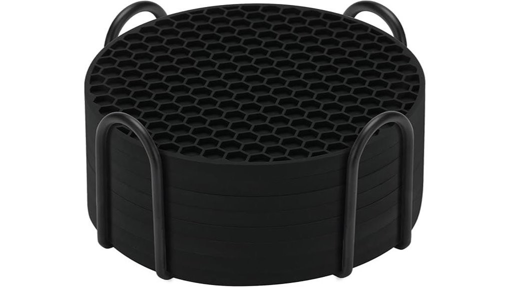 eight silicone coasters holder