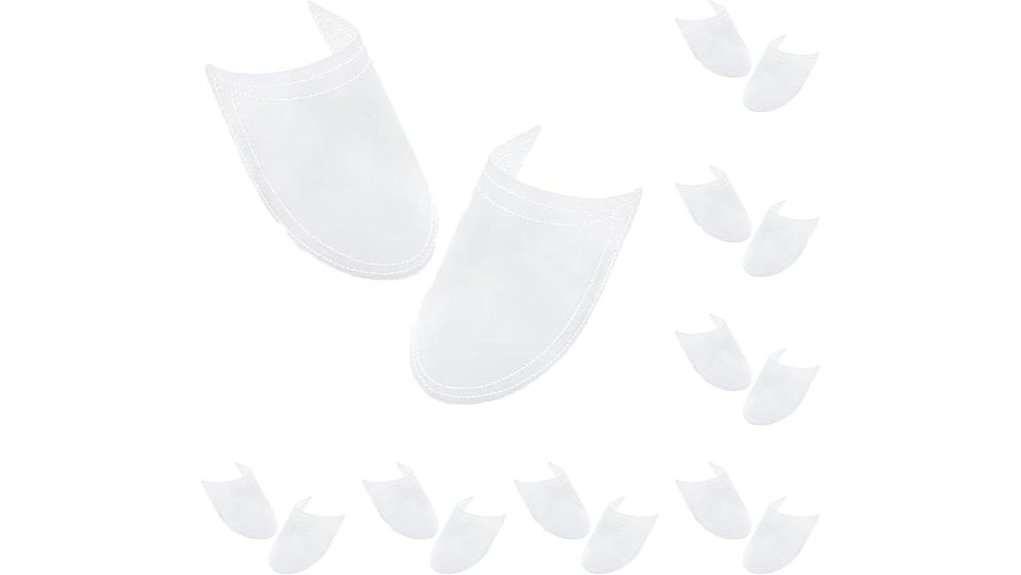 eight transparent shoe inserts