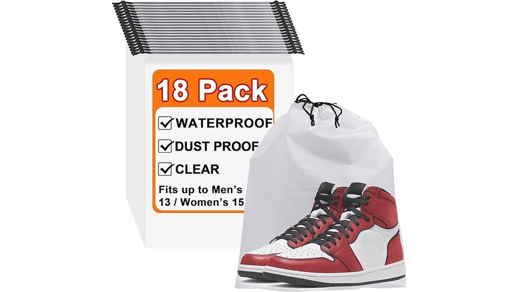 Travel Shoe Bags Keep Dirty Sneakers Odor-Free & Waterproof 11 eighteen clear water resistant bags