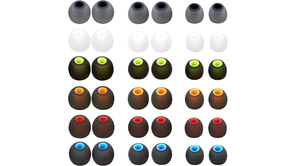 eighteen pairs silicone tips