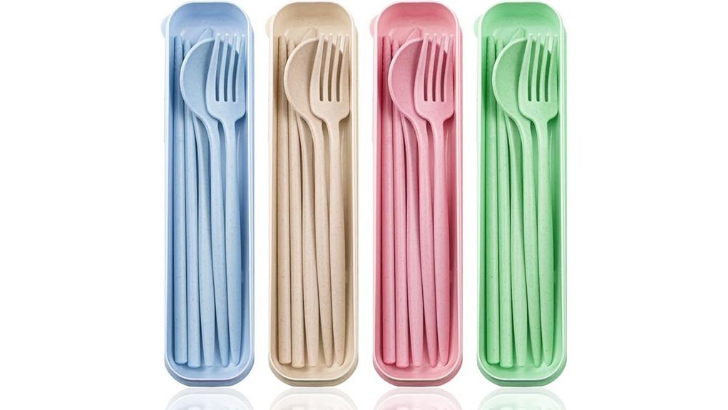 Best Reusable Cutlery Kits for Airport Security No Sharp Edge 4 elane reusable utensils pack