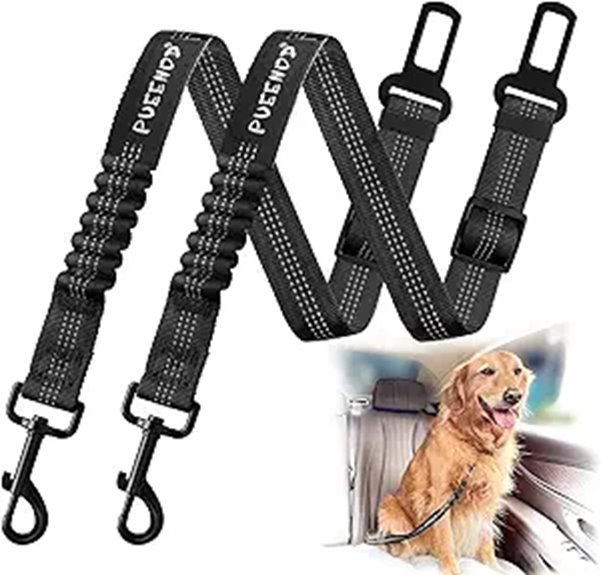 Travel Pet Seat-Belt Harnesses: Secure & Adjustable Must-Haves 10 elastic dog seat belts