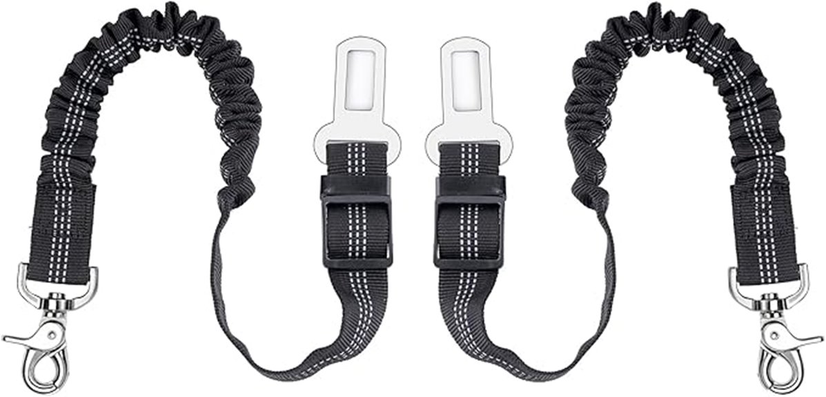 Top Pet Seat Belt Tether (Adjustable) for Safe Travels 10 elastic retractable dog belt