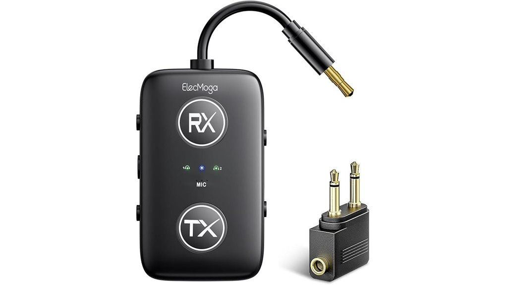 Top Bluetooth Audio Transmitters for Airplane Entertainment 12 elecmoga 5 4ghz bluetooth transceiver