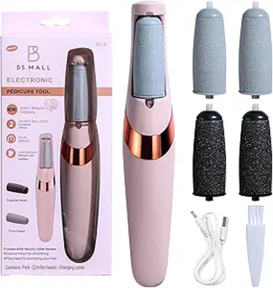 Best Portable Pedicure File (Travel) for Fresh Nails Anywhere 6 electric 2 in 1 pedicure file