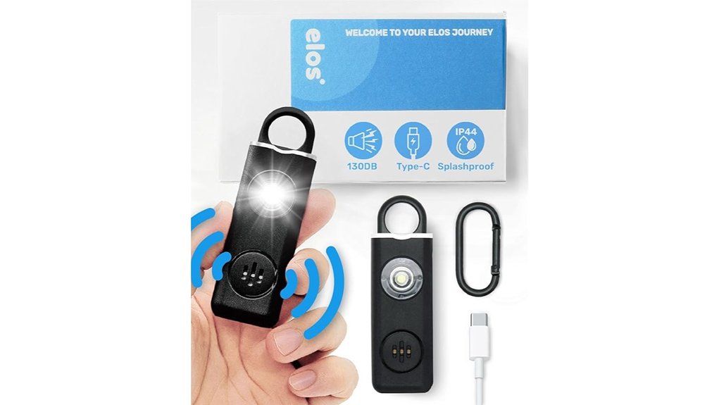 Personal Safety Alarms With Easy Pull‑Pins for Travelers 15 elos 130db led keychain
