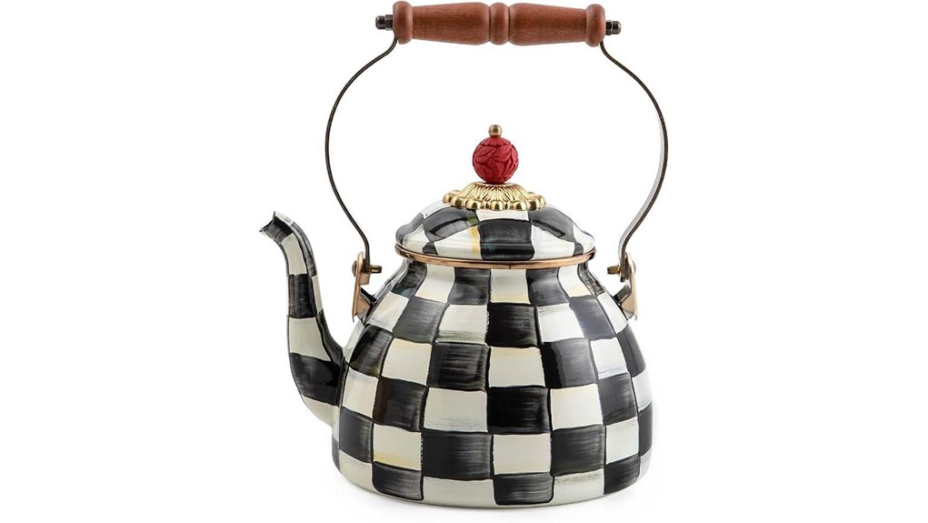 Best Stovetop Tea Kettle: Turn Every Sip Into Delight 4 enamel kettle black white