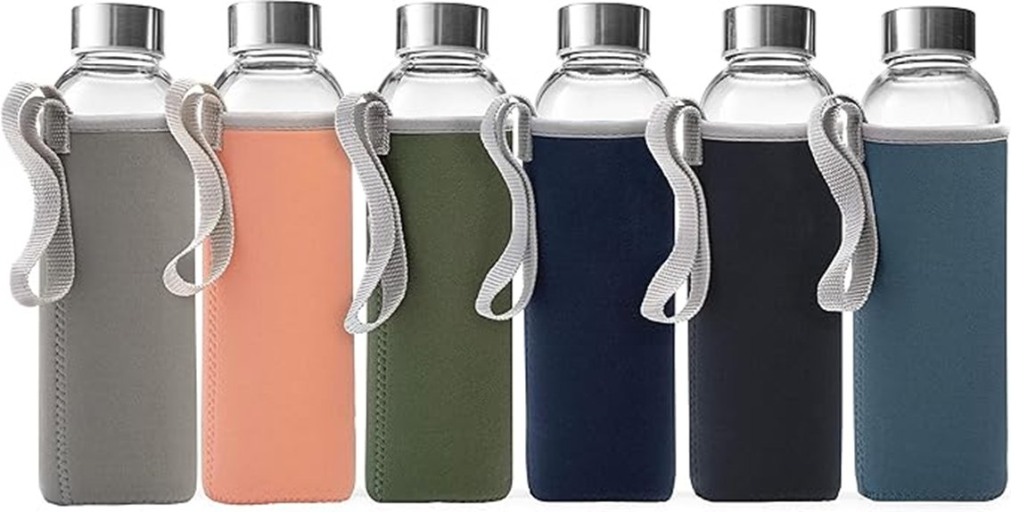 Travel Water Bottles: Stainless Steel vs Plastic vs Glass 1 epica 18oz sleeved bottles