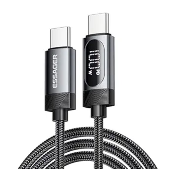 Top USB‑C Cables with Wattage Displays for Power‑Savvy Users 3 essager 100w dual segment cable