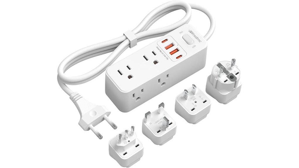 Top Travel Adapters with Grounded Outlets for Safer Hotel Stay 4 eu plug 6ac 4usb5ft